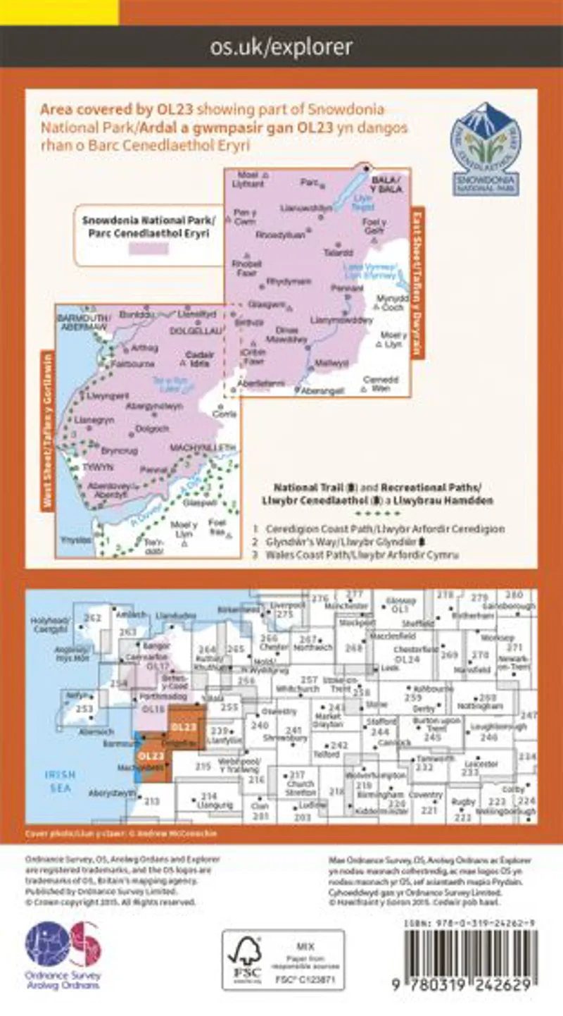 OS Explorer Map 23 - Cadair Idris and Llyn Tegid-1